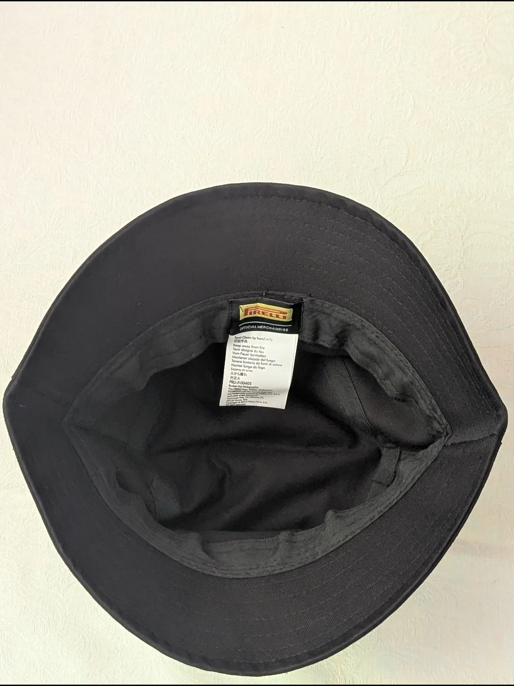 Pirelli Black Bucket Hat One Size Solid Men Logo Official Merchandise